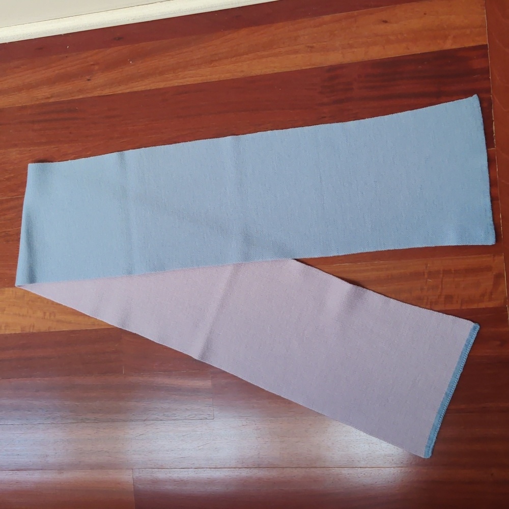 Amoroso blue and purple reversible merino wool scarf